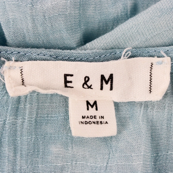 E&M Tie Dye Blue White Sleeveless Top Adjustable Straps Women's Size M