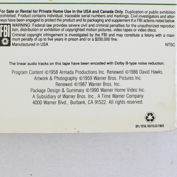 Rio Bravo VHS 1990 Warner Bros. Pictures John Wayne Dean Martin Western