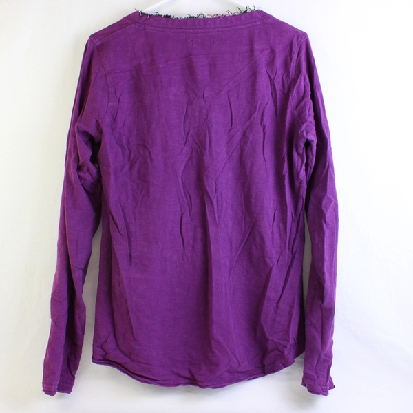 Cruel Purple V-Neck Faux Button Henley Top Women's XL