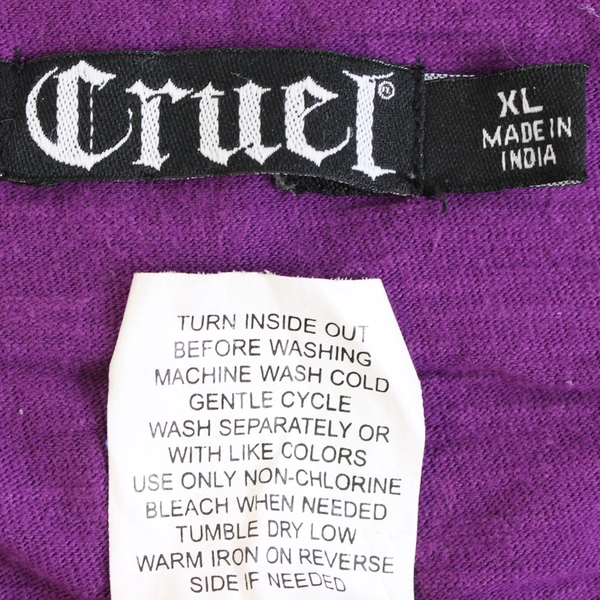 Cruel Purple V-Neck Faux Button Henley Top Women's XL