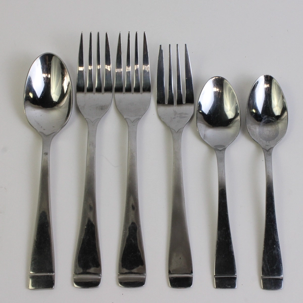 Lot Of 6 Oneida Silver Mercer (Stainless) Flatware 3 Dinner/Salad Forks 3 Spoons