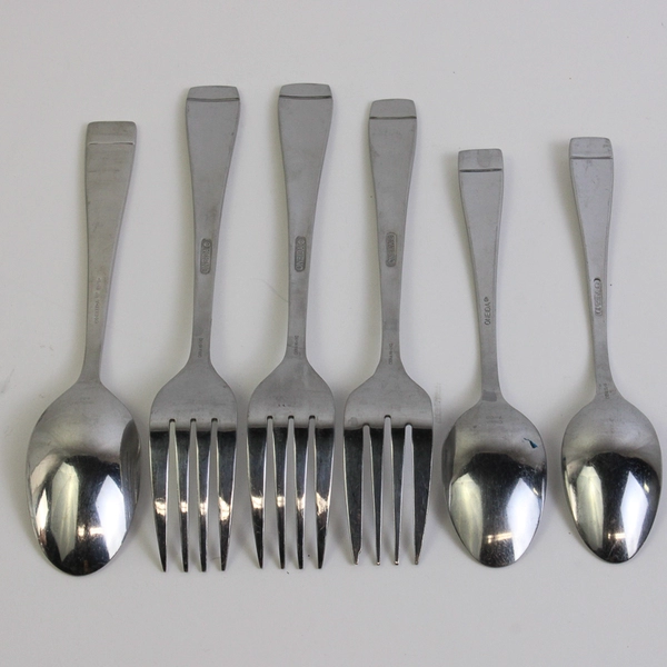 Lot Of 6 Oneida Silver Mercer (Stainless) Flatware 3 Dinner/Salad Forks 3 Spoons