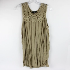 Chelsea Studio Beige Crocheted Neckline Tank Women's Large 18/20