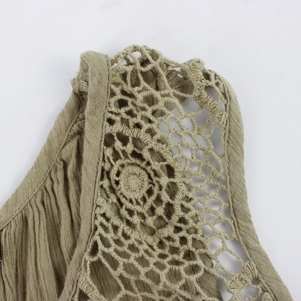 Chelsea Studio Beige Crocheted Neckline Tank Women's Large 18/20