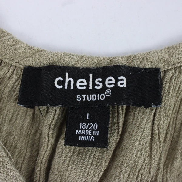 Chelsea Studio Beige Crocheted Neckline Tank Women's Large 18/20