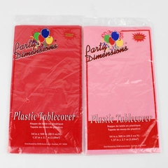 Lot Of 2 Party Dimensions Pink & Red Plastic Tablecloth Rectangular 54" x 108"