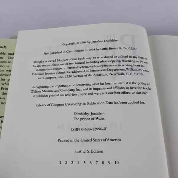 The Prince of Wales Biography Jonathan Dimbleby 1994 1st Edition Hardcover