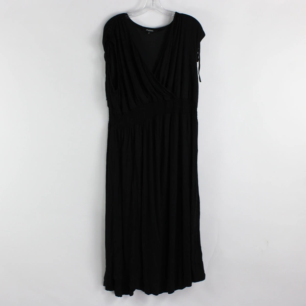 Chelsea Studio Solid Black Sleeveless Maxi Sundress Women's 1X 22/24