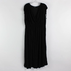 Chelsea Studio Solid Black Sleeveless Maxi Sundress Women's 1X 22/24