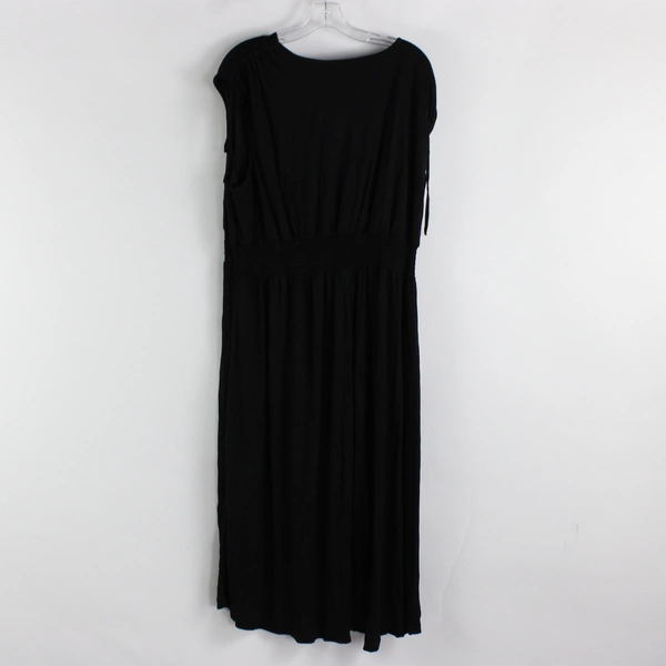 Chelsea Studio Solid Black Sleeveless Maxi Sundress Women's 1X 22/24