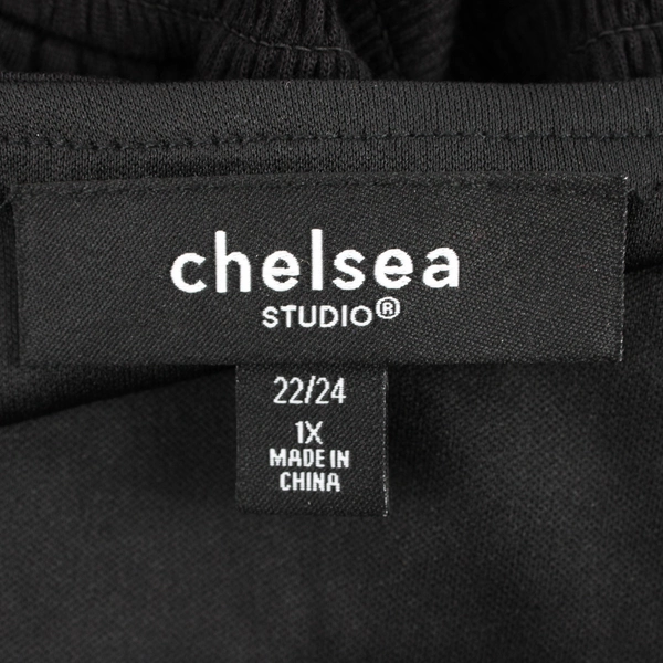 Chelsea Studio Solid Black Sleeveless Maxi Sundress Women's 1X 22/24