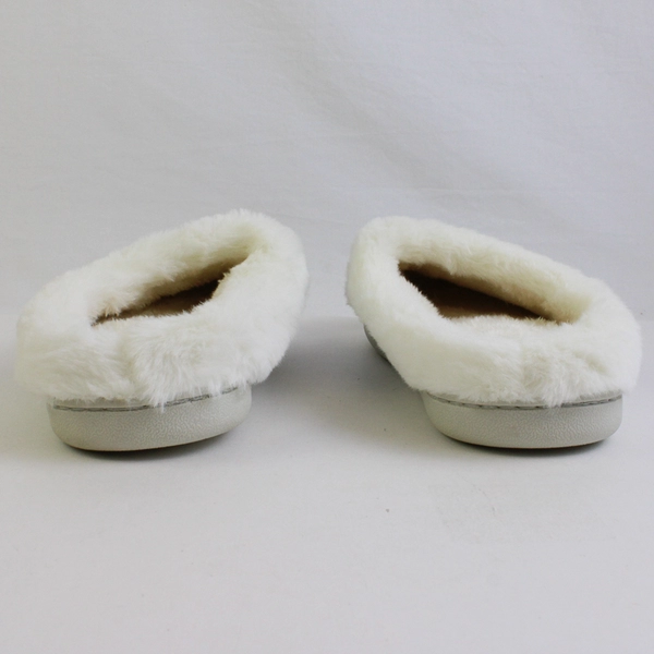 Unbranded Slip On Slippers Blue/White Knitted Fuzzy Indoor/Outdoor US Size 7-8