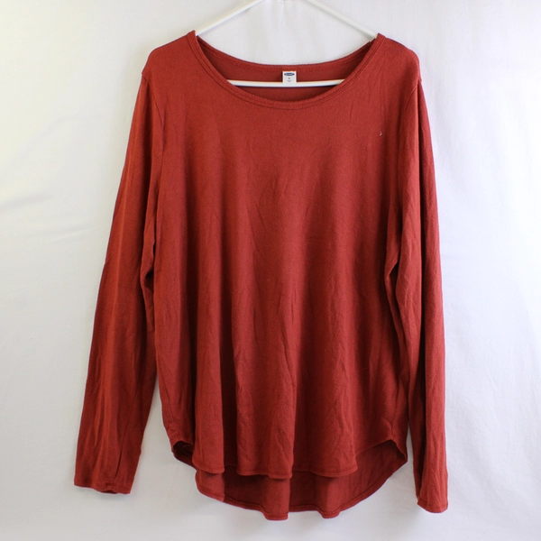 Women's Old Navy Brick Red Long Sleeve Pullover Sweater Size XL