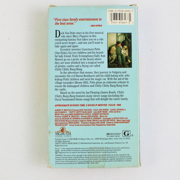 Chitty Chitty Bang Bang VHS Tape 1989 MGM Dick Van Dyke 
