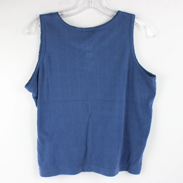 Blue Tank Top Button Accent Women's Size Large