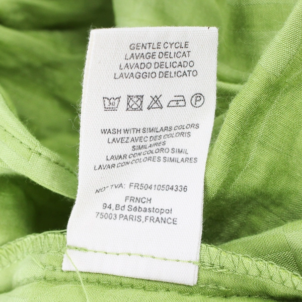 FRNCH Paris Bright Green Puff Sleeve Square Neck Dress Women's Size XS