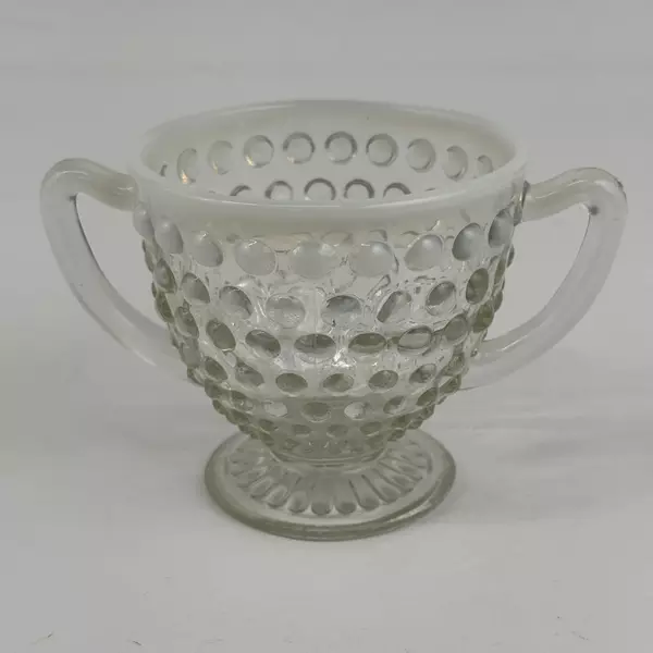 Vintage Anchor Hocking Moonstone Opalescent Open Sugar Bowl