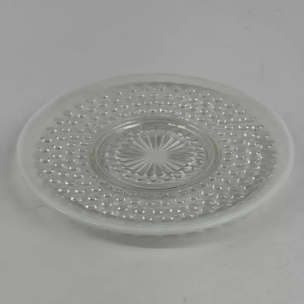 Vintage Anchor Hocking Moonstone Opalescent Hobnail Saucer 6.25 Inch