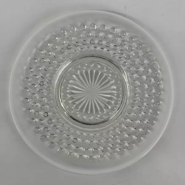 Vintage Anchor Hocking Moonstone Opalescent Hobnail Saucer 6.25 Inch