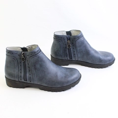 JSport By Jambu Jenna Faux Leather Ankle Boots Blue/Black Women's Size 7M