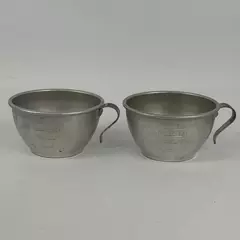 Lot of 2 Vintage Aluminum One Cup Measuring Cups With Open Handles