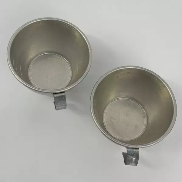 Lot of 2 Vintage Aluminum One Cup Measuring Cups With Open Handles