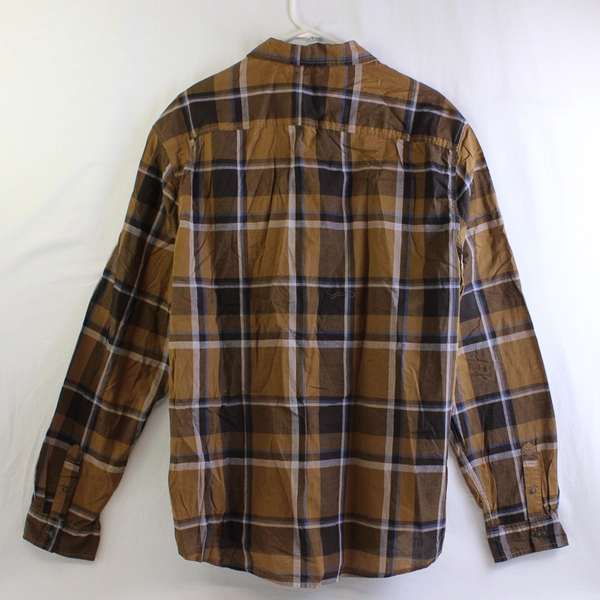 Decree Button Up Shirt Brown White Plaid Men’s Size XXL NWT 100% Cotton