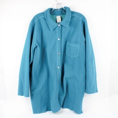 Roaman's Cerulean Blue Fleece Snap Button Jacket Women's 1X