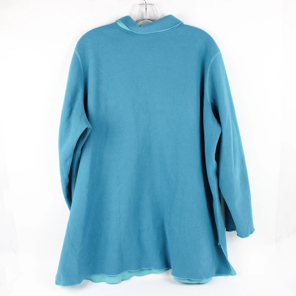 Roaman's Cerulean Blue Fleece Snap Button Jacket Women's 1X