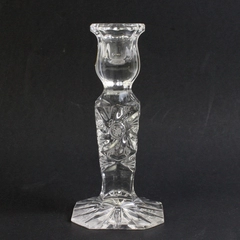 Crystal Candle Holder by Lucyna 24% Lead From Poland, 3" x 6" 