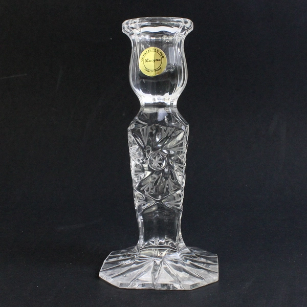Crystal Candle Holder by Lucyna 24% Lead From Poland, 3" x 6" 