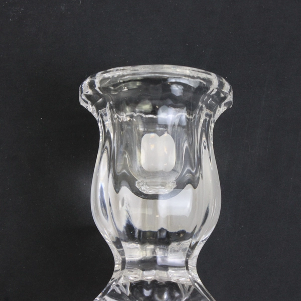 Crystal Candle Holder by Lucyna 24% Lead From Poland, 3" x 6" 