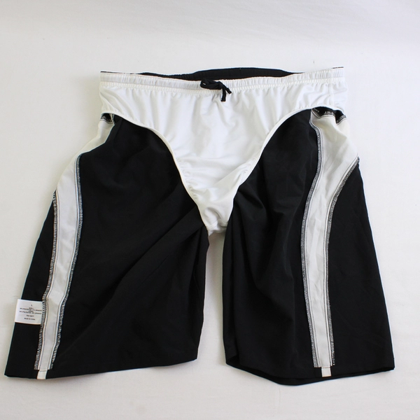 Xersion Men's Athletic Black White Elastic Drawstring Waist Lined Shorts Size L