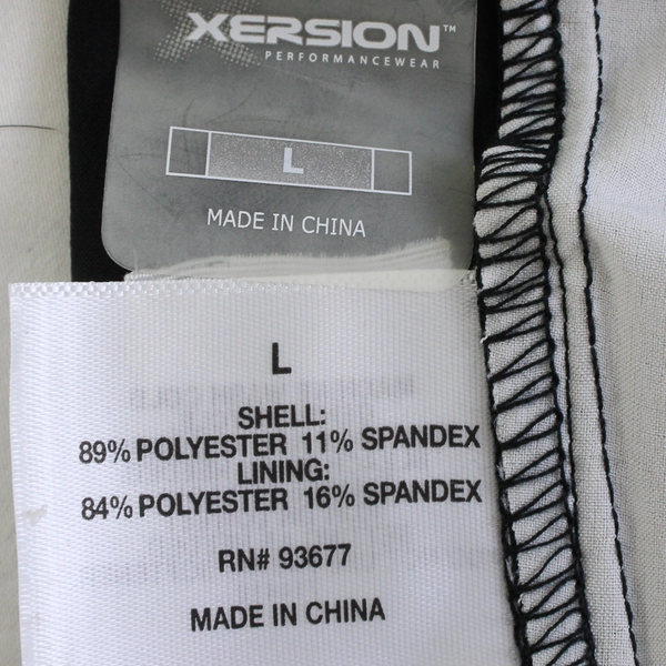 Xersion Men's Athletic Black White Elastic Drawstring Waist Lined Shorts Size L