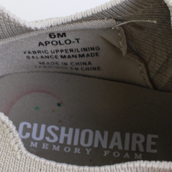 Cushionaire Apolo Taupe-T Off White Knit Sneakers US Women's Size 6M