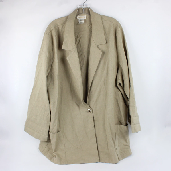 Roaman's Beige Button-Front Blazer Women's Size 3X FLAWED