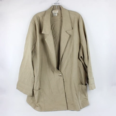 Roaman's Beige Button-Front Blazer Women's Size 3X FLAWED