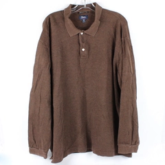 Bass Men’s Long Sleeve Dark Brown Polo Size XL