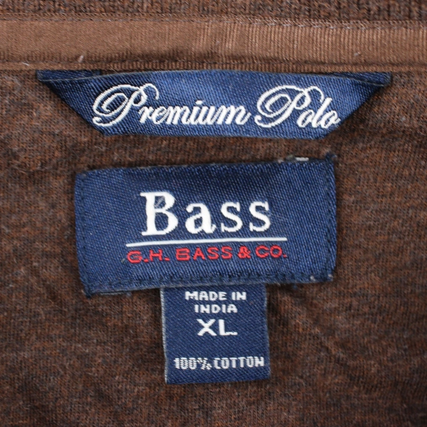 Bass Men’s Long Sleeve Dark Brown Polo Size XL