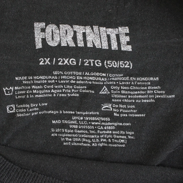 Fortnite DJ Yonder Black Graphic T-Shirt Men's Size 2X 50/52
