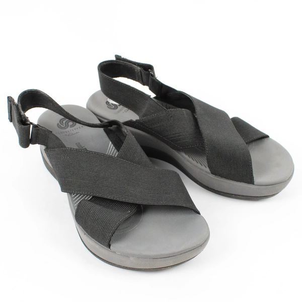 Cloudsteppers By Clarks Soft Cushion Sandals Solid Black Women's Size 6