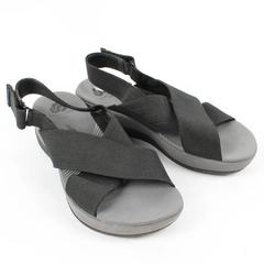 Cloudsteppers By Clarks Soft Cushion Sandals Solid Black Women's Size 6