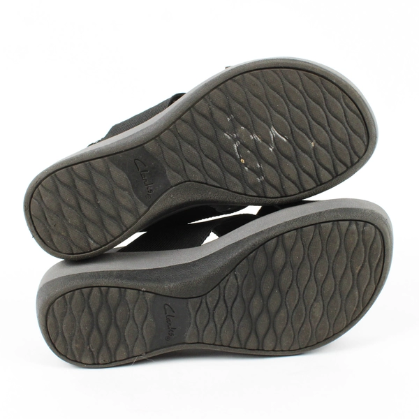 Cloudsteppers By Clarks Soft Cushion Sandals Solid Black Women's Size 6