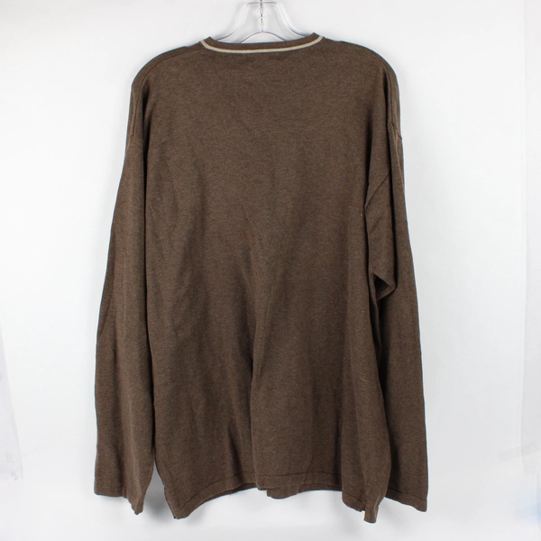 IZOD V-Neck Sweater Long Sleeve Brown Men's Size XL