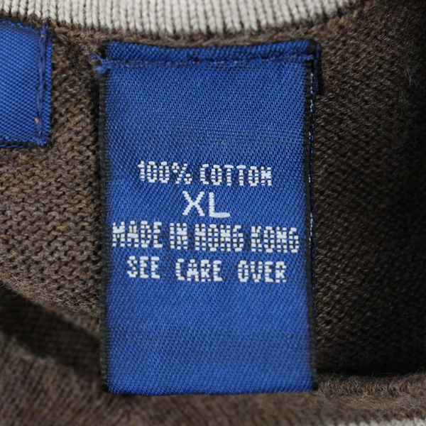 IZOD V-Neck Sweater Long Sleeve Brown Men's Size XL