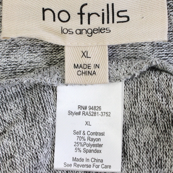 NWT No Frills Los Angeles Gray Knit Sweater Women's XL