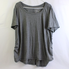 Terra & Sky Gray Short-Sleeve Ruched Sides T-Shirt Women's 20W-22W
