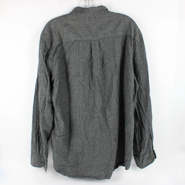 St John's Bay Men's Long Sleeve Button Down Shirt Black Gray Herringbone Size XL