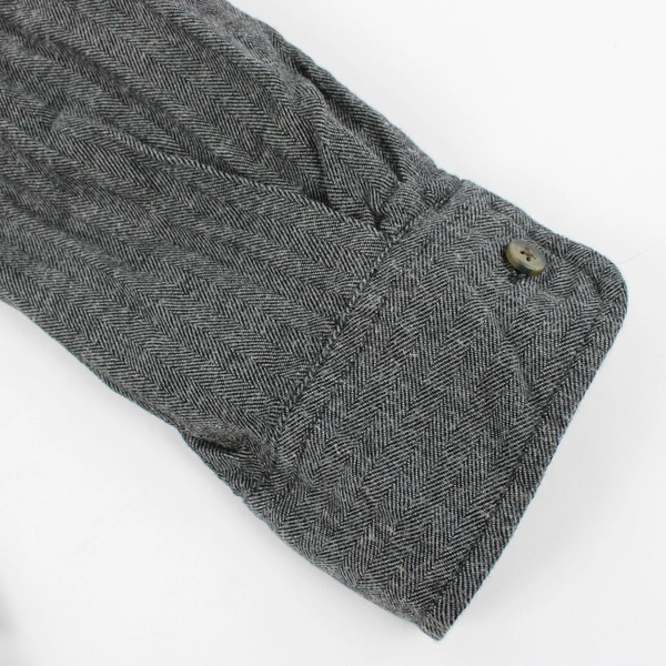 St John's Bay Men's Long Sleeve Button Down Shirt Black Gray Herringbone Size XL