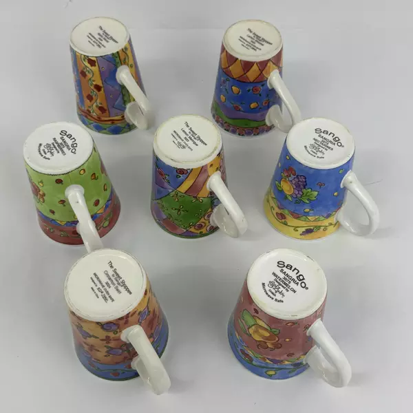 Lot of 7 Assorted Sango The Sweet Shoppe Coffee Mugs By Sue Zipkin